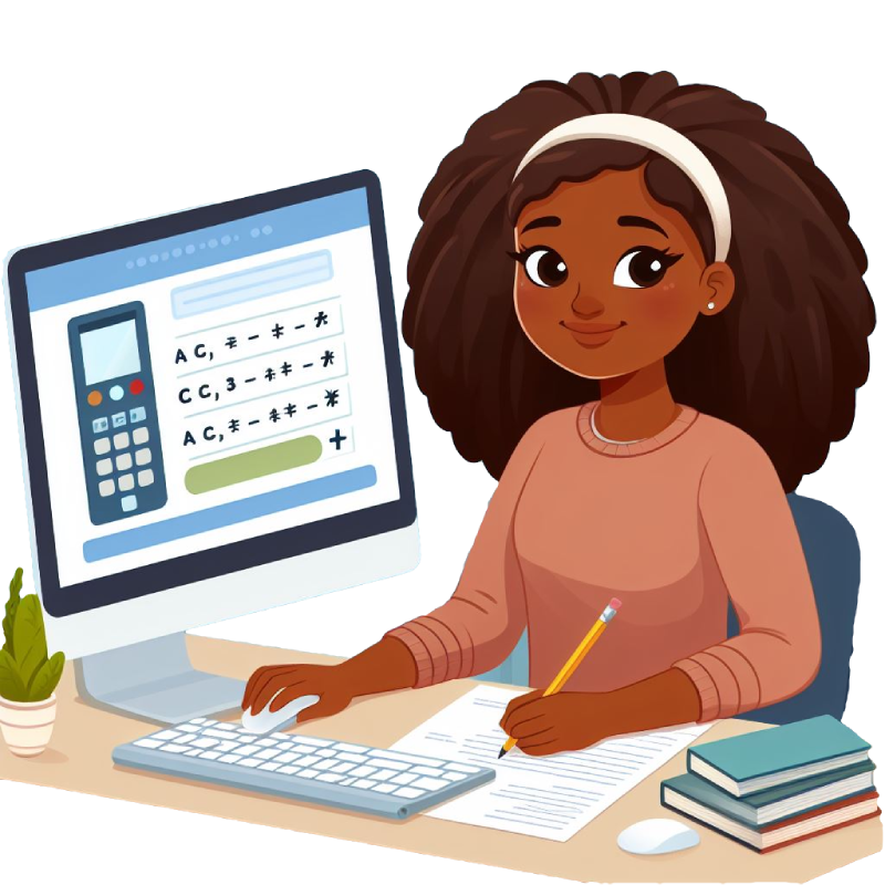 exam candiate at computer